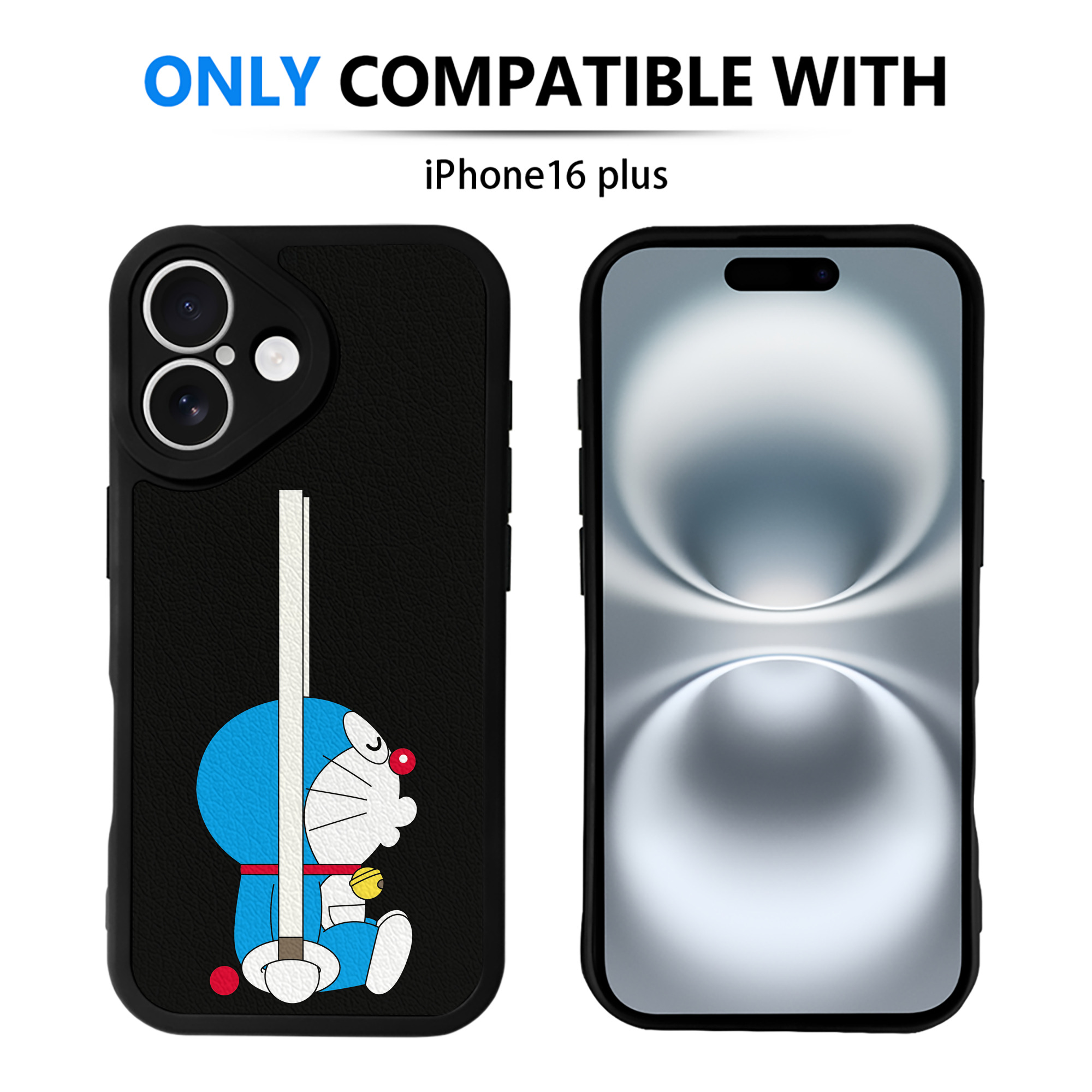 （画像用） ドラえもん Doraemon 【iPhone 16シリーズ対応】シリコンスマホケース（レザー調） 材質：シリコン